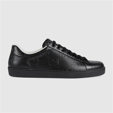 gucci ace gg embossed leather sneakers|Gucci ace gg suede sneakers.